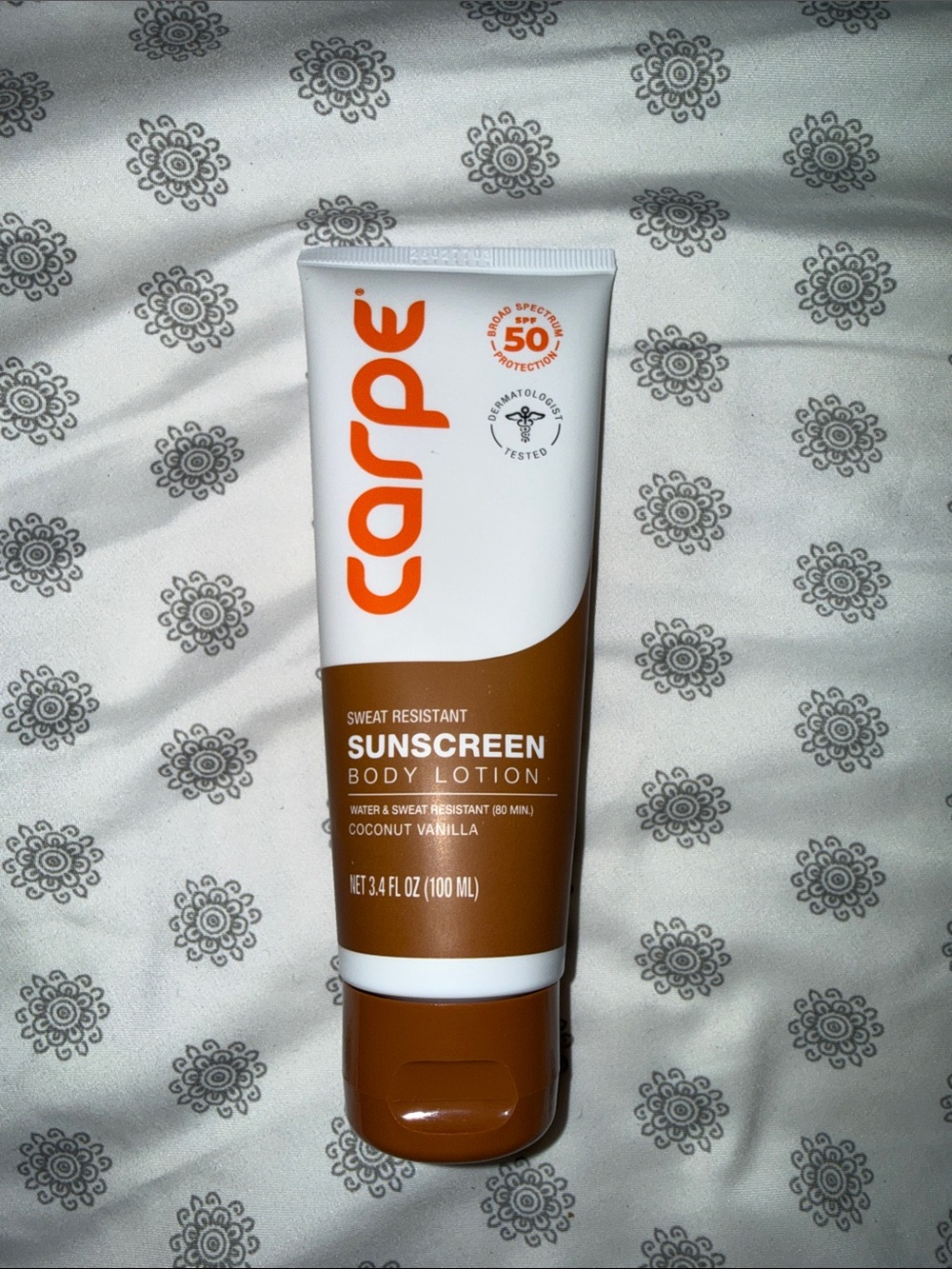 Coconut Vanilla SPF 50 Sweat-Resistant Sunscreen Body Lotion - Brown & White